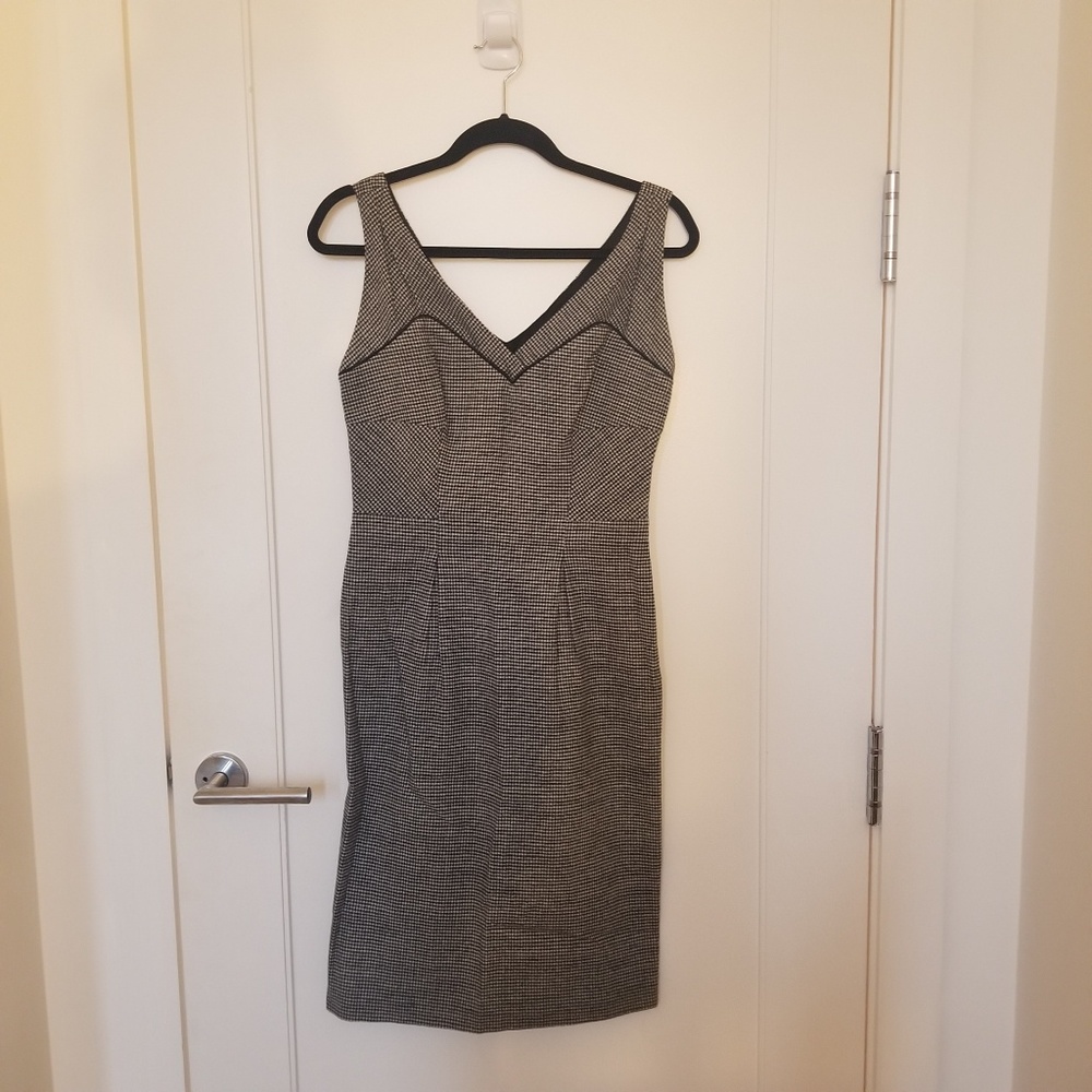 Black and white houndstooth DVF dress